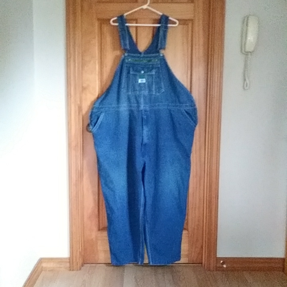 Vtg. Liberty Denim Bib Overalls 56 x 30 Carpenter Coverall Pants Blue
